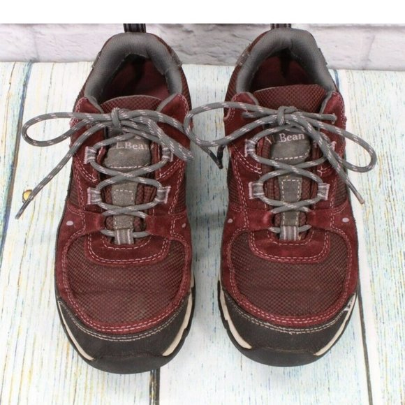LL Bean Red Nylon Lace Up Waterproof Hiking Sneakers Shoes Size 9 M - Picture 5 of 9
